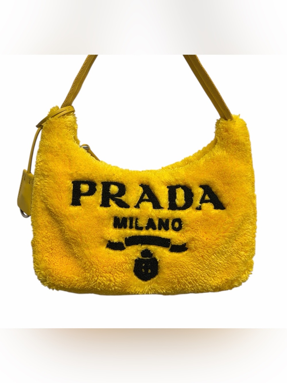NWT: Authentic Prada Re-Edition 2000 Terry Mini Shoulder Bag, Yellow